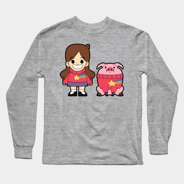 Mabel and Waddles Long Sleeve T-Shirt by mighty corps studio